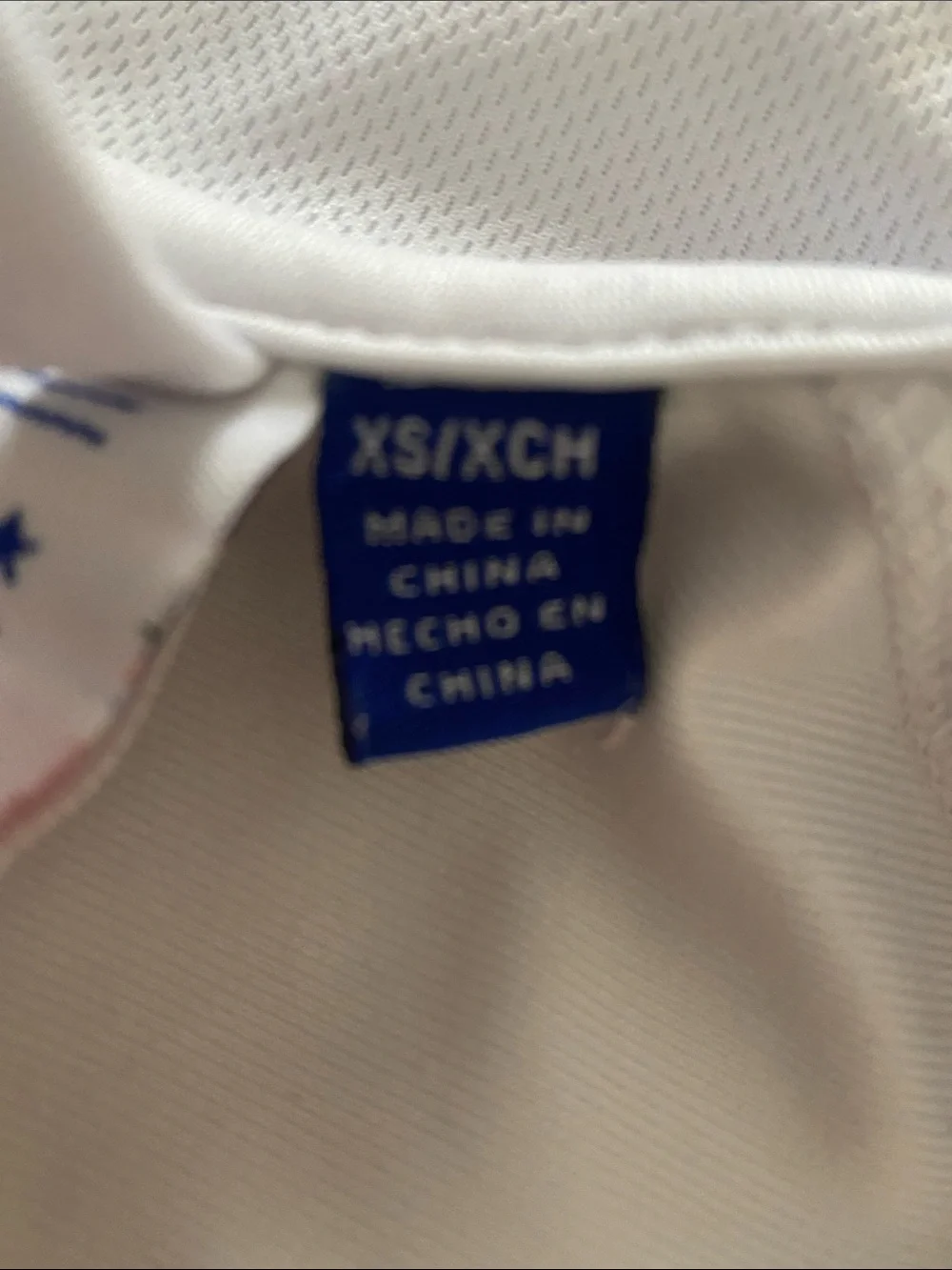 LOS ANGELES DOCKERS Logo White Varsity Jacket with Blue & Gray Stripes. Size XS